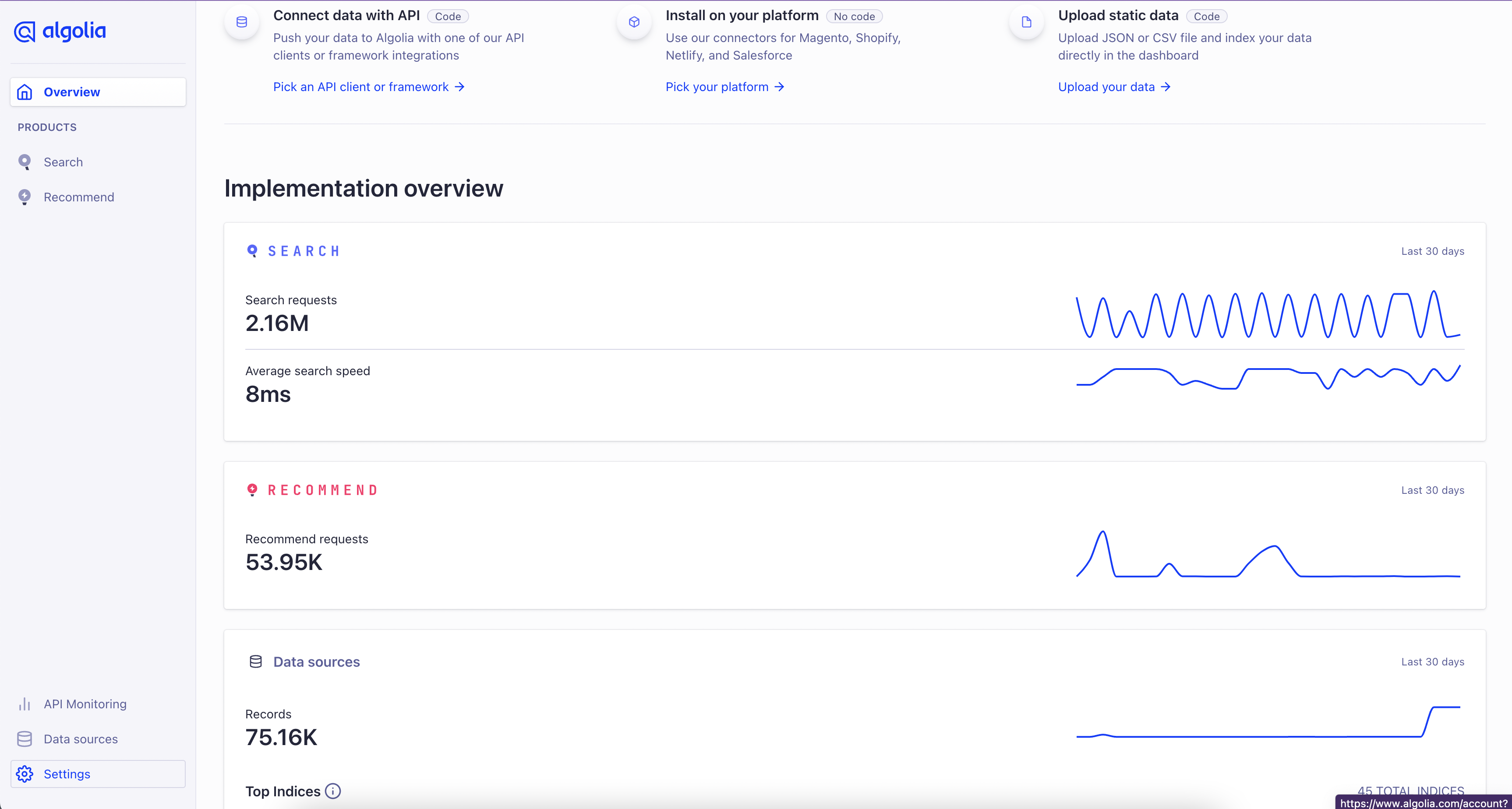 Dashboard Settings