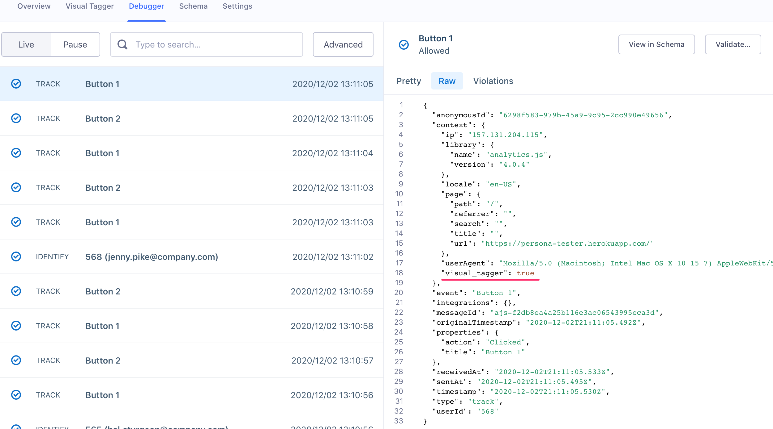 Verify in Debugger